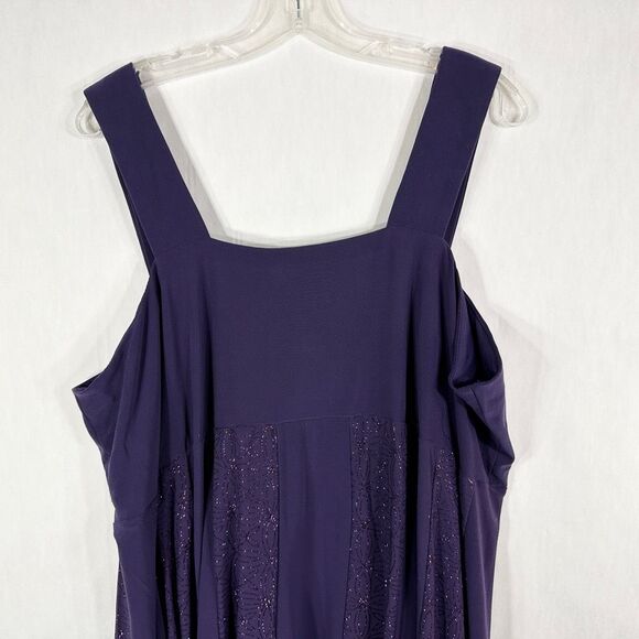 Maggie Barnes Plus Size 18W Dress Purple Sparkly Midi Formal Sleeveless‎ 1694 - Picture 7 of 9
